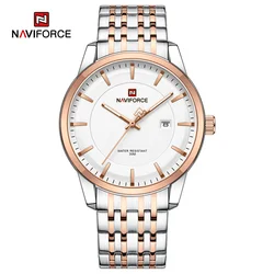 NAVIFORCE Men's Watch Stainless Steel Waterproof Couple Date Quartz Wristwatches Luxury Luminous Lover's Clock Relogio Masculino