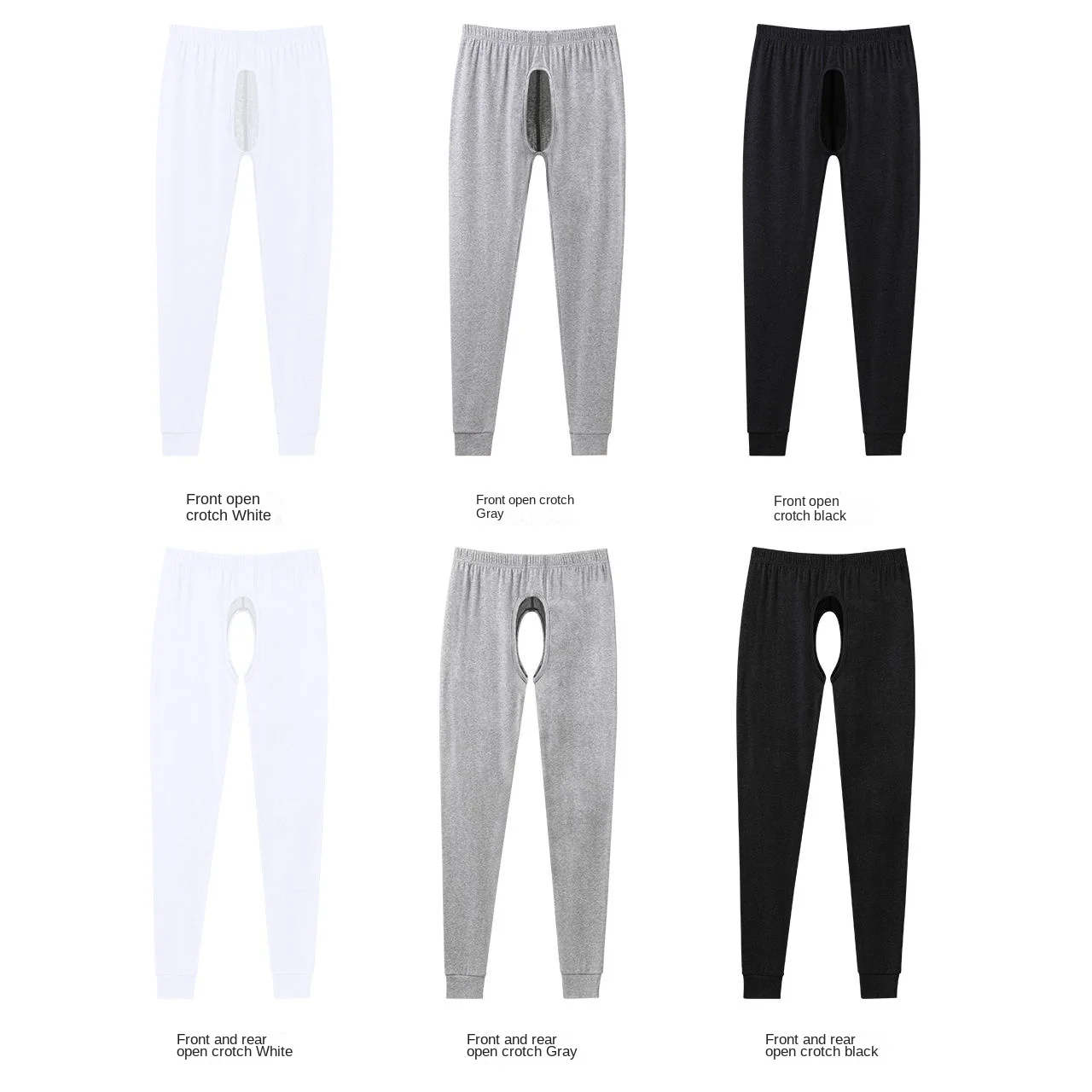 Open Crotch Long Johns Men's Warm-Keeping Pants Cotton Thin Leggings Trendy Tight Long Johns Men's Cotton-Woolen Trouser Pants