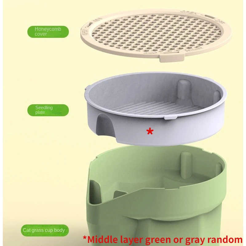 Hierarchical Design Cat Grass Cultivation Cup with Soilless Reusable Catnip Growing Container Seed Germination Tray