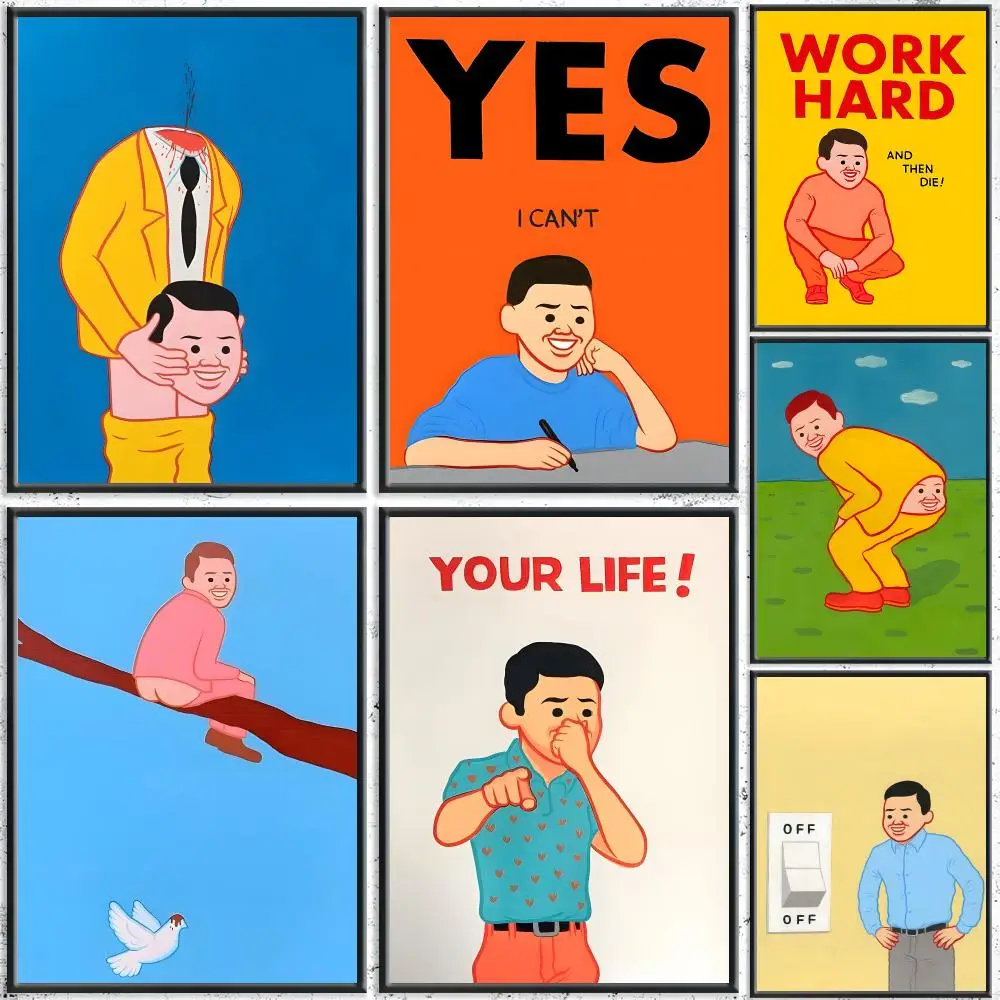 Funny Artist J-Joan CornellaS Poster HD Self-Adhesive No Residue After Removal Ideal for All Kinds of Wall Decor