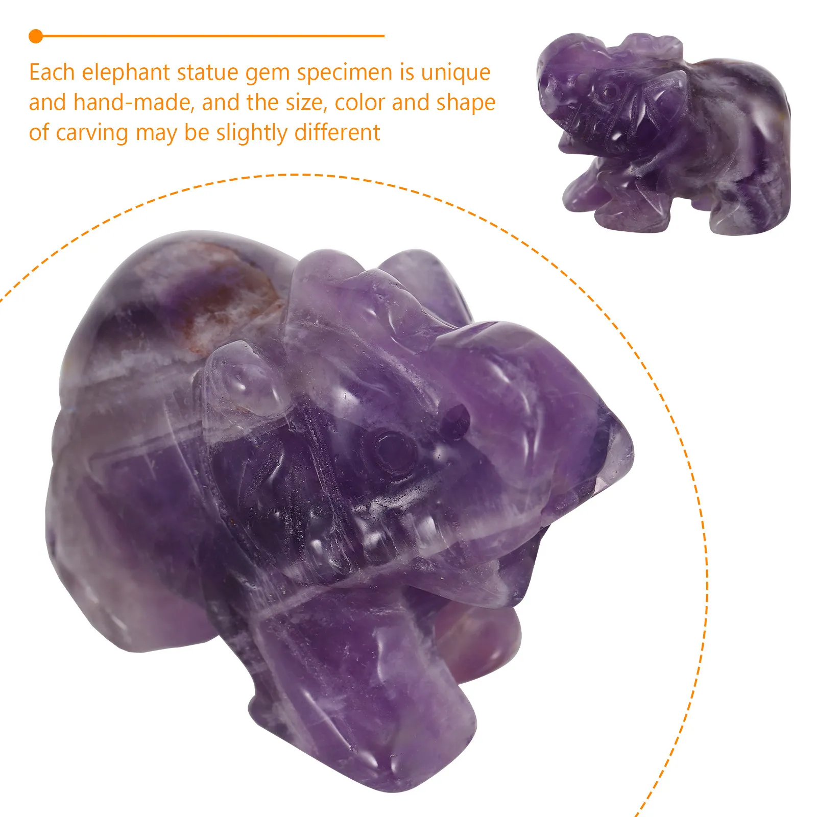 Purple Amethyst Elephant Sculpture Elegant Home Decor for Christmas Wedding Birthday Festival