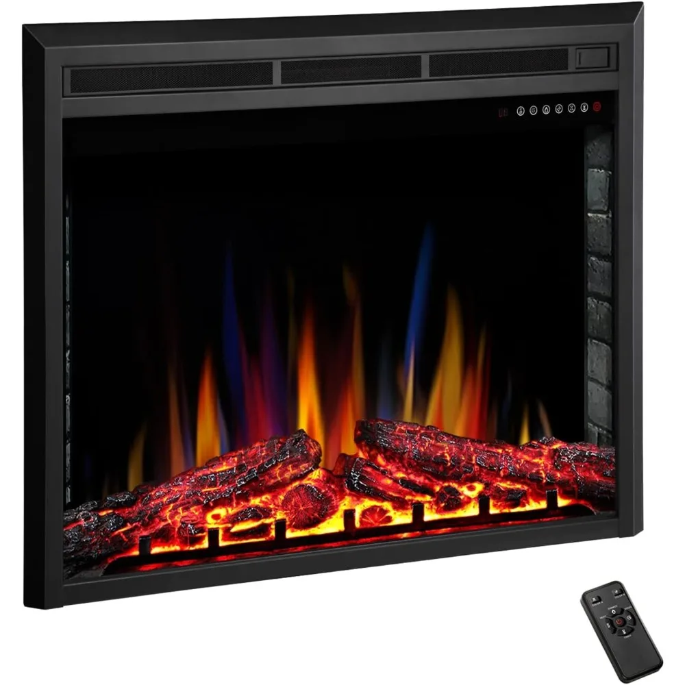 

36" Electric Fireplace Insert Recessed Electric Stove Heater,Touch Screen,Remote Control,750W-1500W with Timer & Colorful Flame