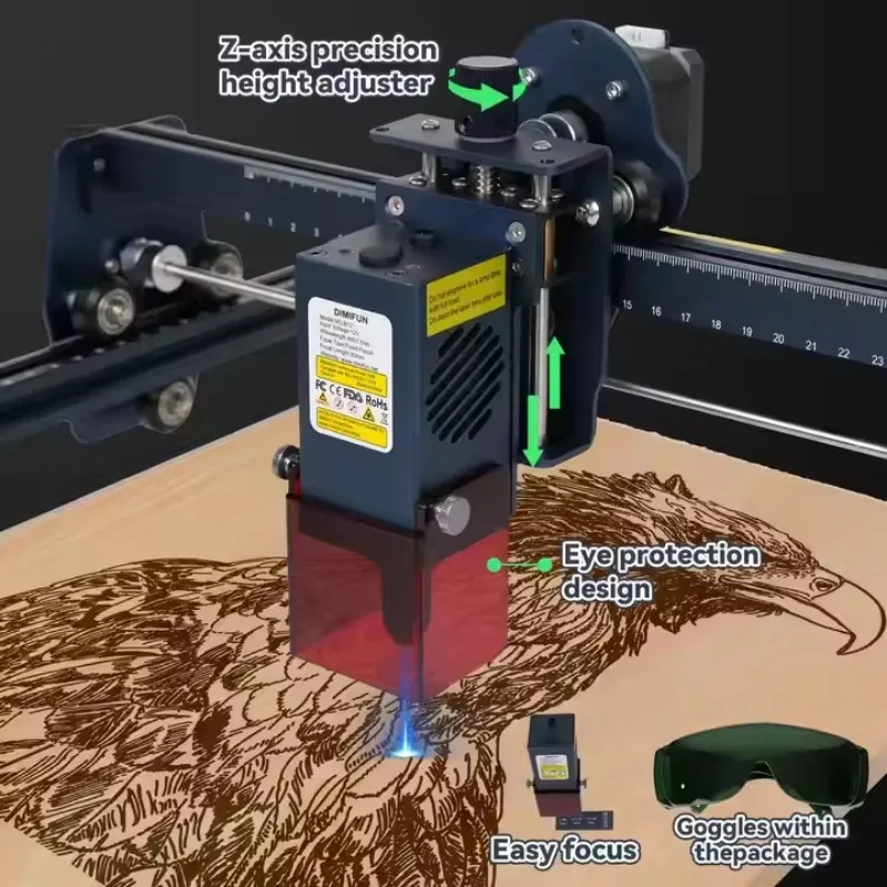Automatic Gantry Multifunctional 3D Diode Engraving Machine New Stainless Steel Logo Marking Wood MDF Acrylic Leather Paper