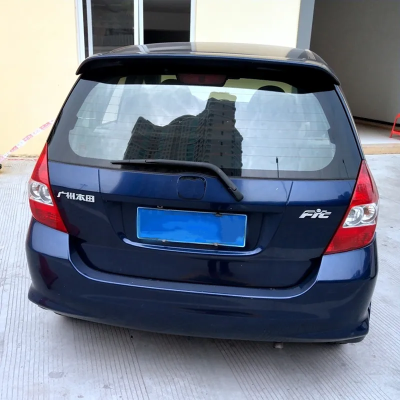 For Honda Fit Jazz 2004 05 06 07 Rear Roof Trunk Lid Spoiler Wings ABS Plastic Black Carbon Car Exterior Tuning Accessories Part