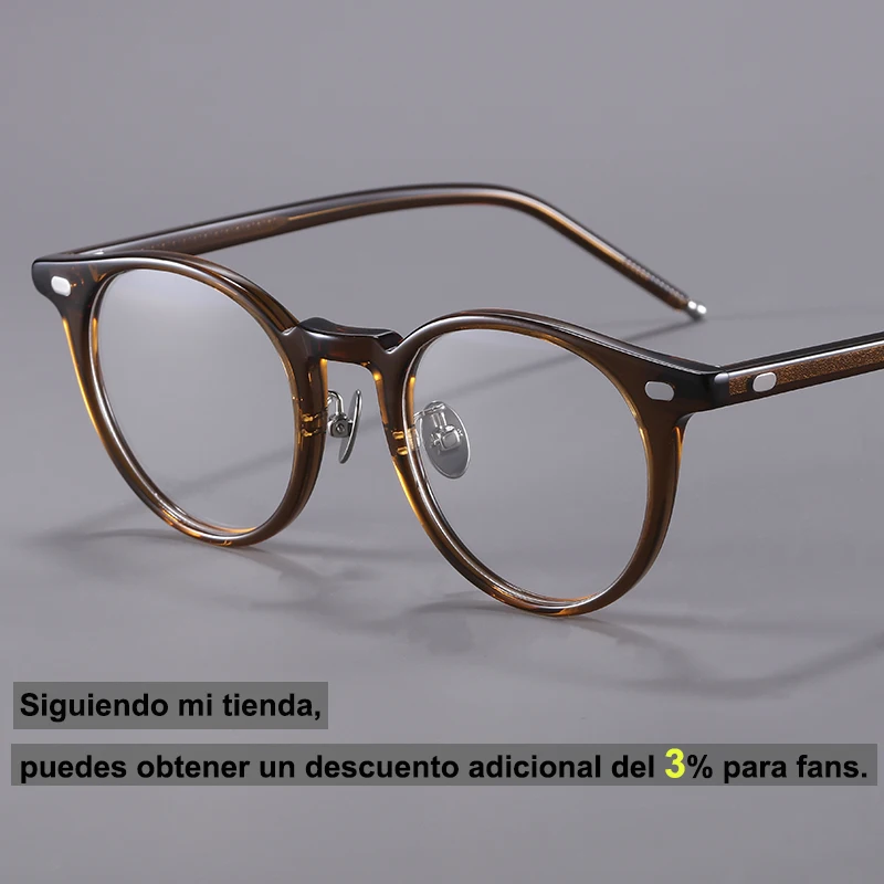 

Японские ретро-оправы для очков ручной работы, круглые, ультралегкие, из ацетата, для мужчин и женщин, модный дизайн, новинка 2026 года