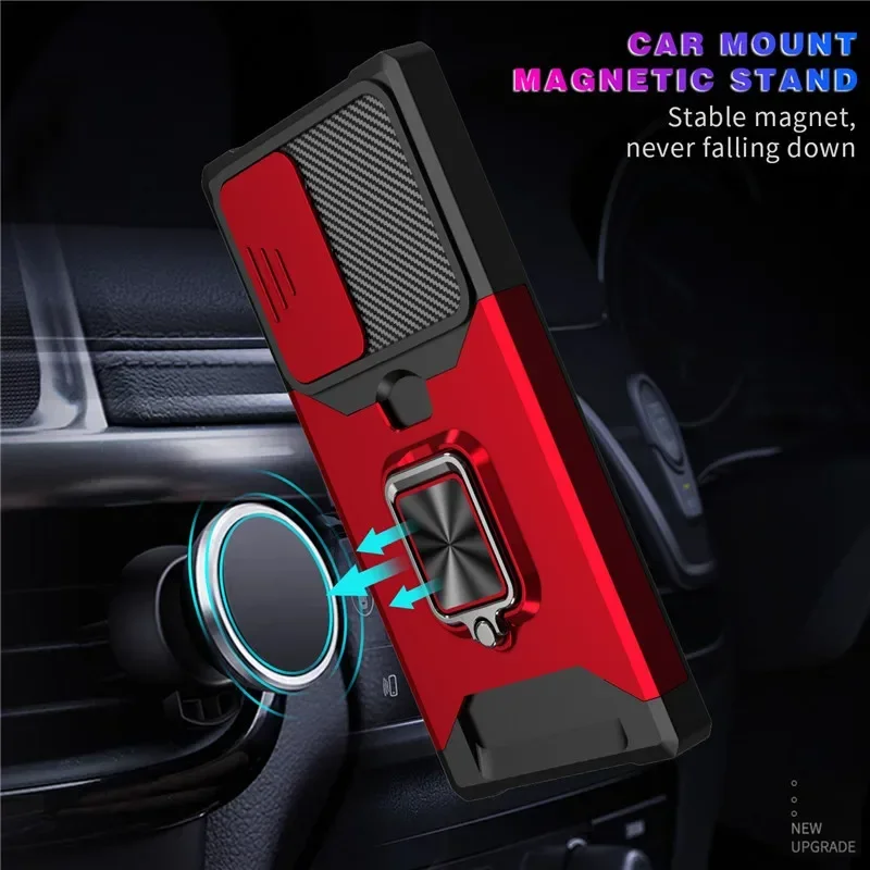 Shockproof Armor for Samsung Galaxy A56 A36 A26 A16 A06 A15 A25 A35 A55 5G A14 A34 A53 A54 4G Case Cover Card Magnetic With Ring