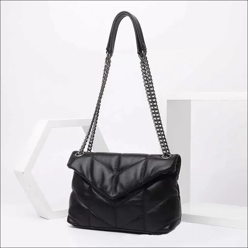 

2022 High Qulity classic Puffer Shoulder Bag Soft Genuine Ladies Composite Tote Clutch Handbags Purse Messenger Crossbody