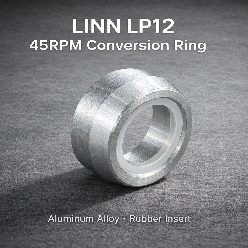

For LINN LP12 Turntable 45 Speed Conversion Ring | Precision CNC Aluminum + Anti-Slip Rubber | Effortless 45RPM Conversion