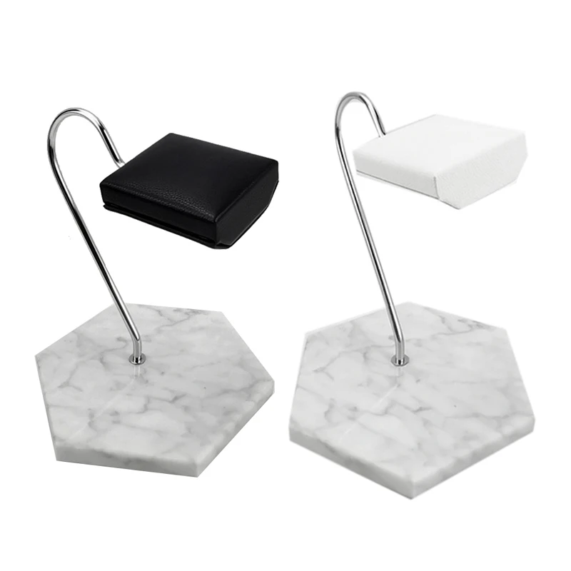 

PWS White Marble Watch Stand PU Leather Watch Display Stand New Watch Stand Storage Rack