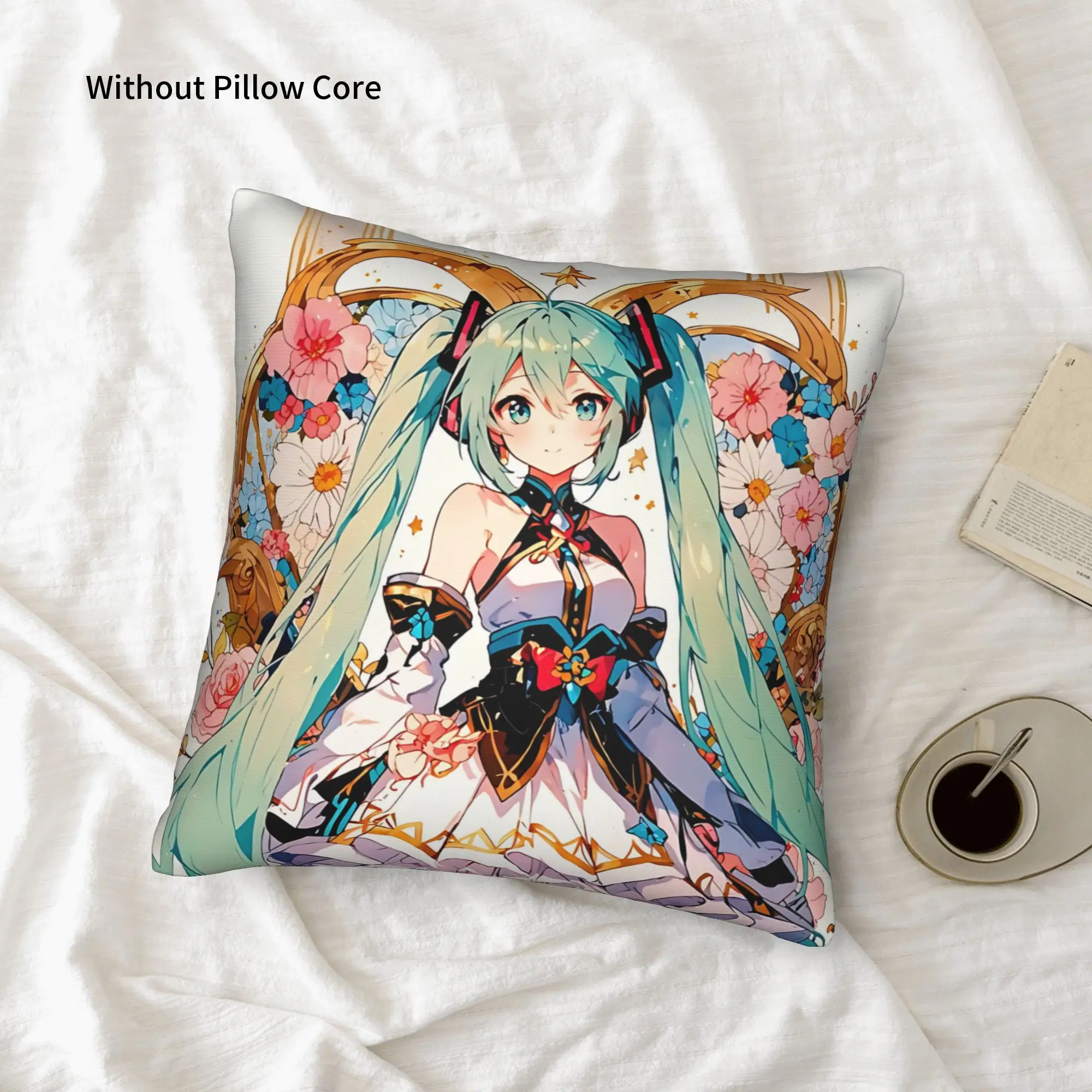 1PC Hatsune Miku Pillow Case Double-Sided Printing  Sofa Cushion Bedroom Bedside Pillow