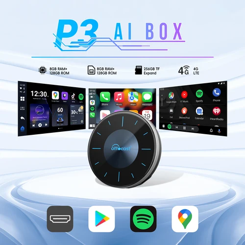 OttoAIBOX P3 CarPlay AI Box inalámbrico Android Auto para mini HDMI TV Box accesorios de coche para Toyota Kia Hyundai VW