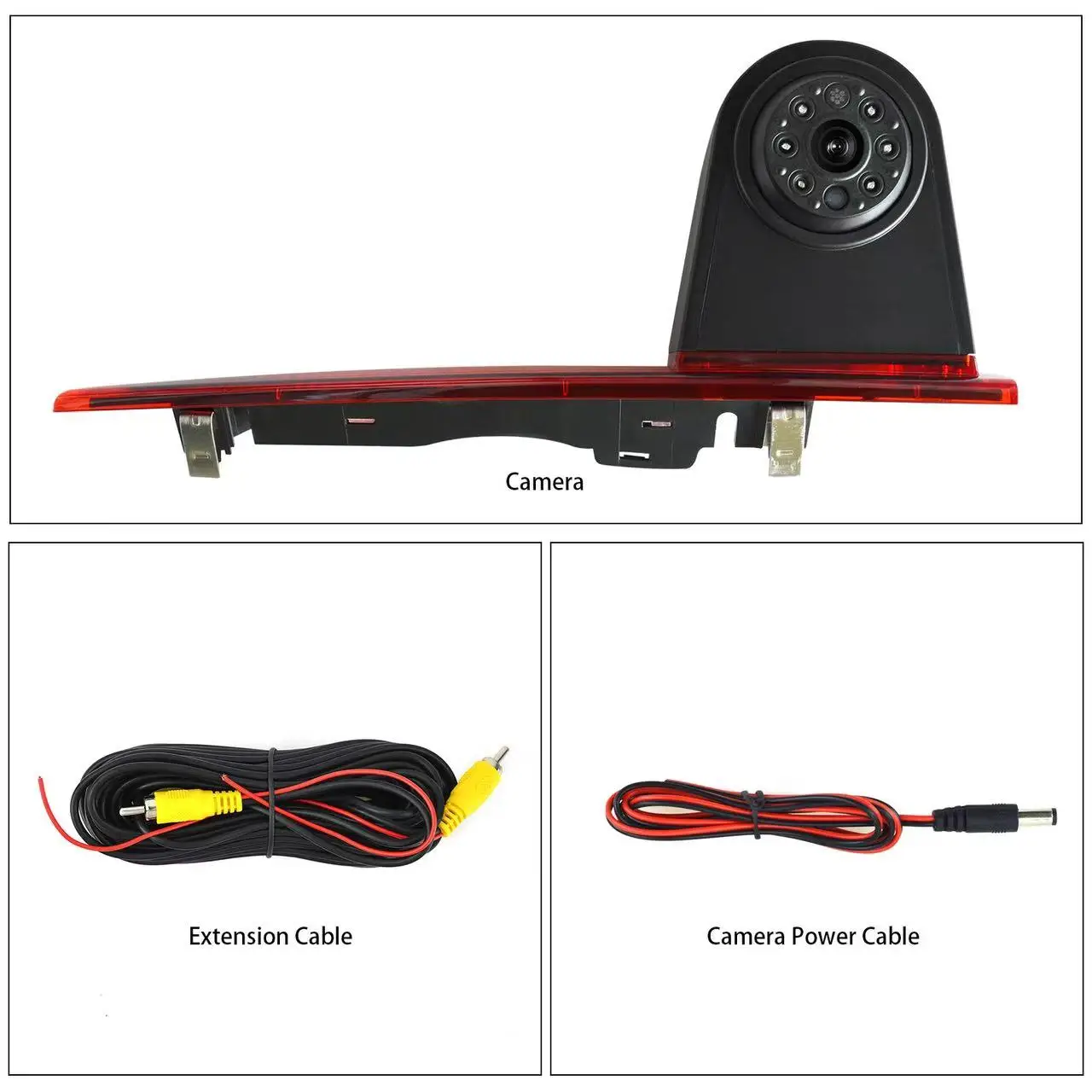 3rd Brake Light Rear View Camera Night Vision Backup Camera IP68 Waterproof Replacement Fit for Ford Transit Custom 2015-On