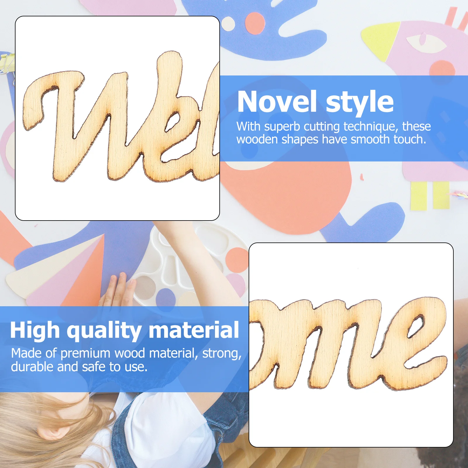 

30pcs Wooden Letter Chips Unfinished Hanging Craft Diy Home Wedding Party Decor Wood Cutout Welcome Wood Craft