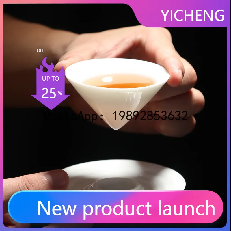 

Lyy douli cup mutton fat jade porcelain tea cup ceramic kung fu tea set white porcelain water drop thanksgiving cup