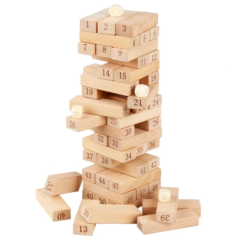 Puzzle per bambini in legno giocattoli giochi da tavolo per adulti numeri grandi impilabili a strati torre di legno ad alto disegno