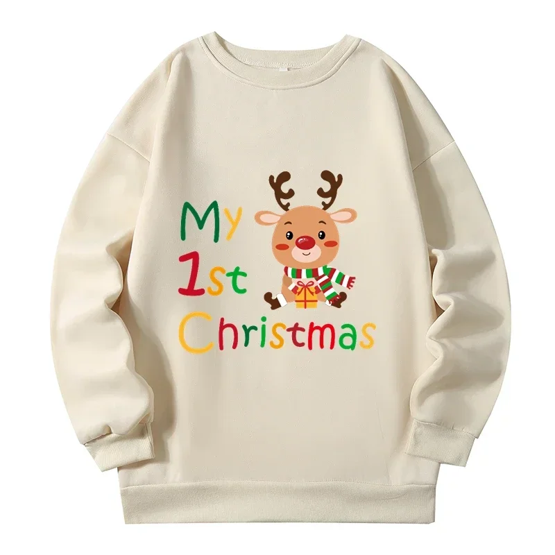 150kg Plus Size Women Sweatshirts Clothing Chritmas Reindeer Graphic Sweatshirts Autumn Winter New Large Size Tops