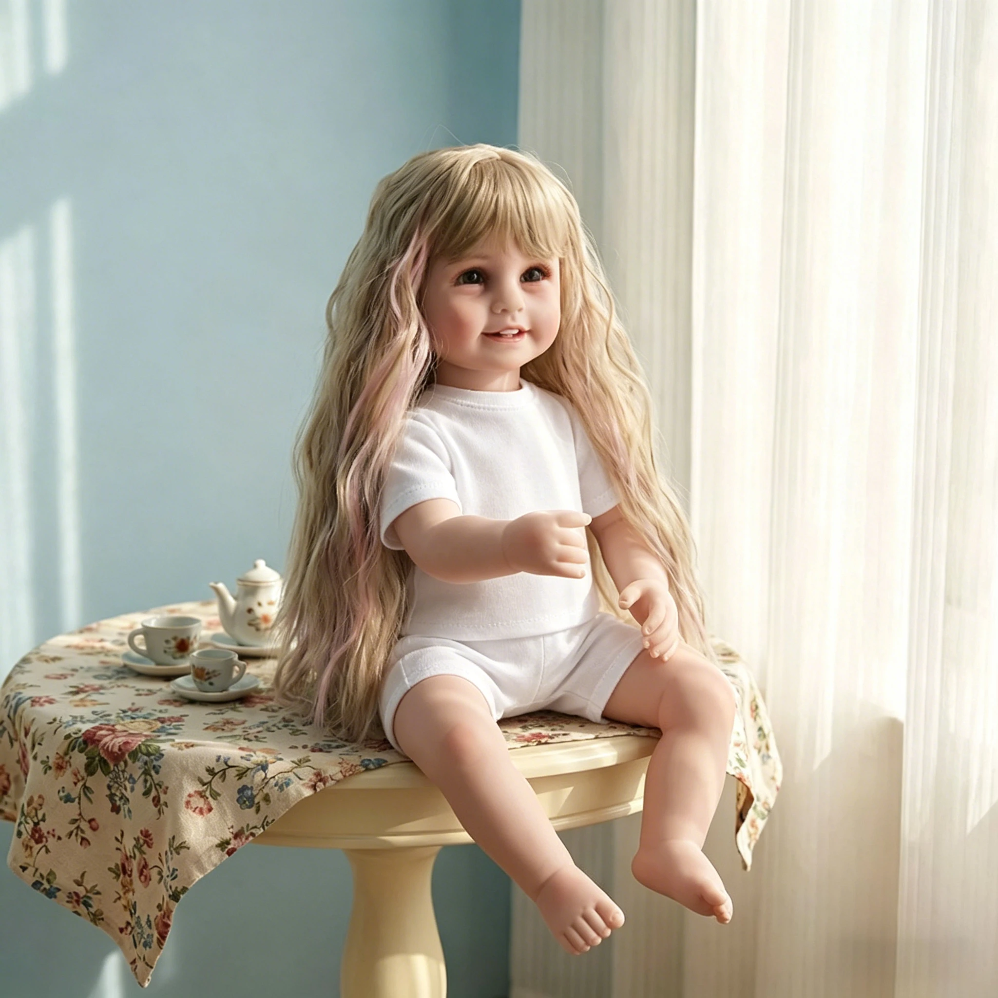 NPK 22'' Reborn Baby Doll Soft Body Nude Fashion Doll Playmate Pretend Play Toys Christmas Gifts (clothes Not  Include)