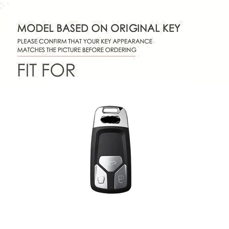 For Audi Key Cover, TPU Protective Case with Keychain, 3-Button Shell for A3 A4 A6 Q2 Q3 Q5 Q7, Color Options
