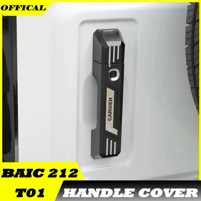 Fit for BAIC 212 T01 Explorer 01 24-26 Car Door Handle Cover Modified Car Aluminum Alloy CNC External Handle Door Handle Cover