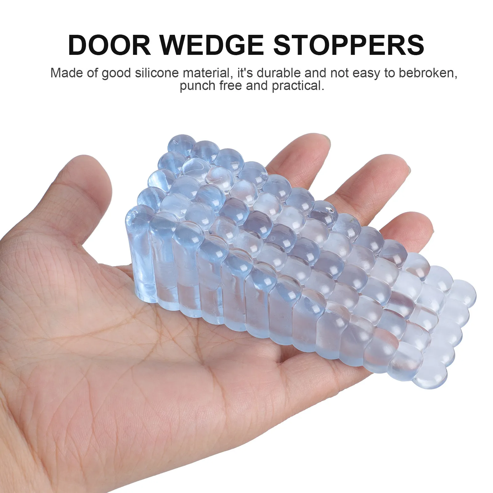 4Pcs Premium Silicone Door Stop Wedges Secure Door Holders for Home Office Pets Safety Non-Slip Windproof Stoppers