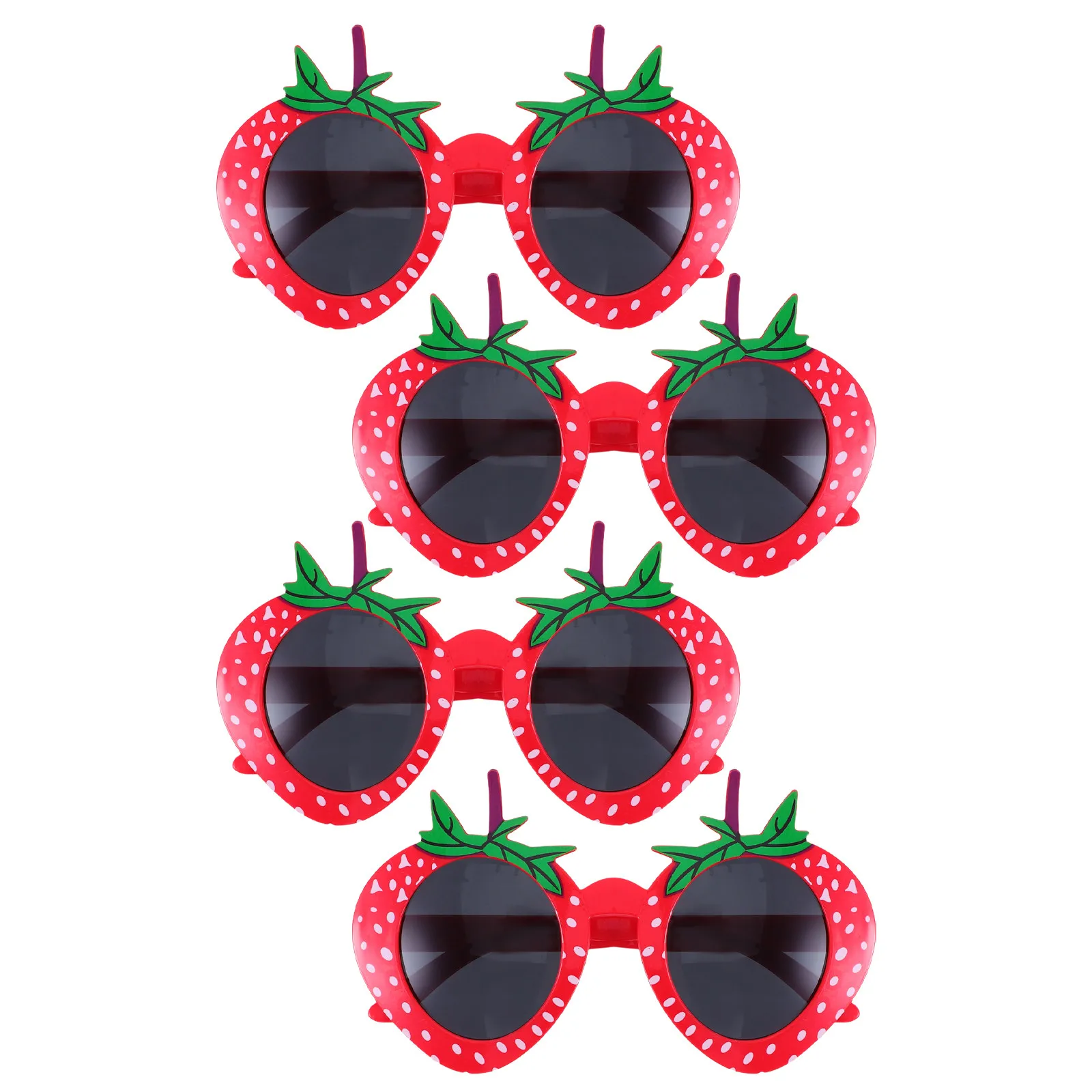 4Pcs Strawberry Sunglasses Vibrant Lightweight ABS Party Glasses for Kids Adults Photo Sessions Graduation Carnival Themed