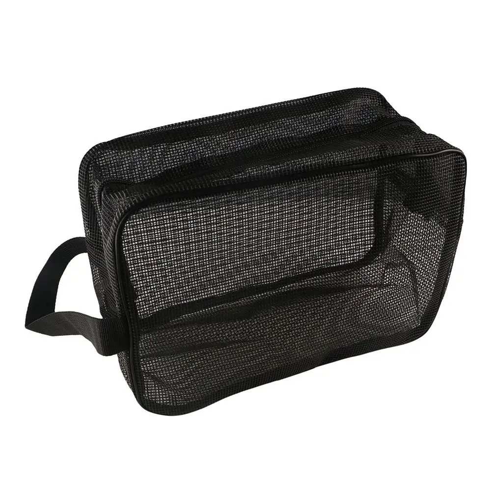 Practical Easily Carry Mesh Shower Bag Portable Hand-held Tote Bag Quick Dry Collapsible Cosmetic Organizer Case Swimming