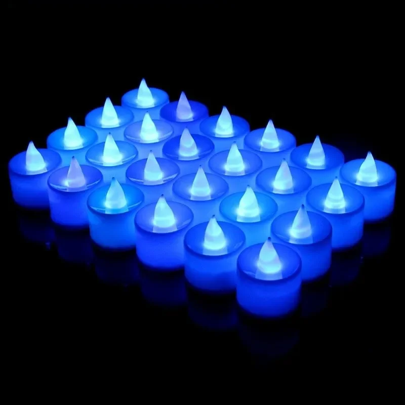 12/24/48pcs bezpłomieniowe Tealight LED świece oświetlenie ślubne romantyczne świeczki na dekoracja na przyjęcie ślubne urodzinowe