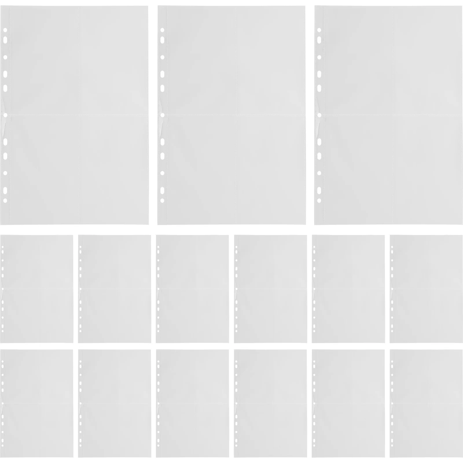 40Pcs A4 Transparent Photo Album Pages 4 Pockets Per Sheet Reusable Plastic Binder Inserts for Organizing Photos