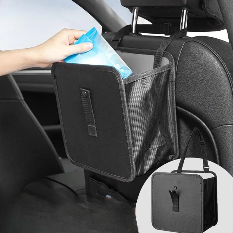 Hanging Car Trash Can Folding Portable Seat Back Storage Bag Garbage Bag Organizer Car Accessories  accesorios para auto