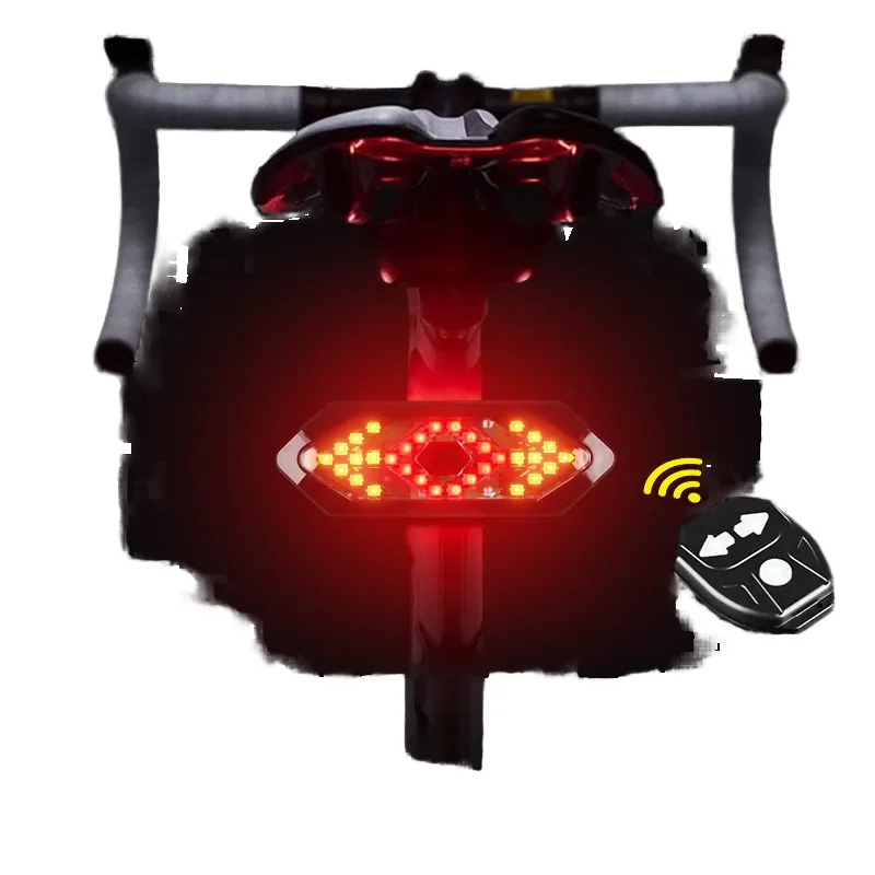 USB Rechargeable LED Bicycle Rear Light With Horn Turn Signals Waterproof Seat Post Mounted Bike Tail Light Battery Powered