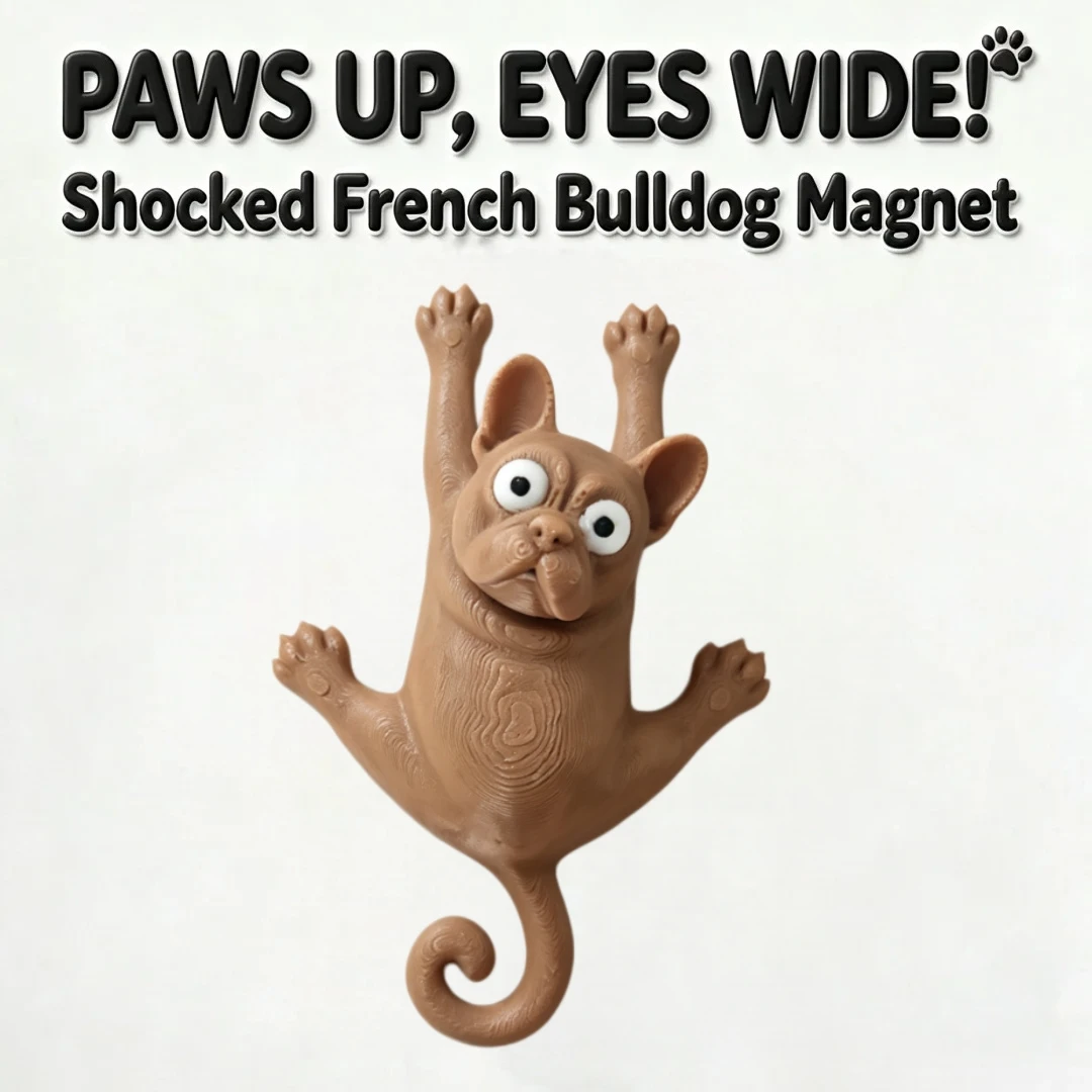 Shocked Climbing French Bulldog Fridge Magnet, Lovely Cute Puppy Refrigerator Decor Magnet, Lovely Home Kitchen Ornament Gift