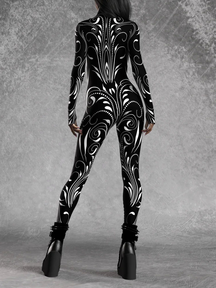 Halloween Damen Mechanischer Bodysuit Cosplay Punk-Stil Gothic Bodysuit Futuristische Technologie Elektronisches Cooles Rave-Party-Set – Detail 5