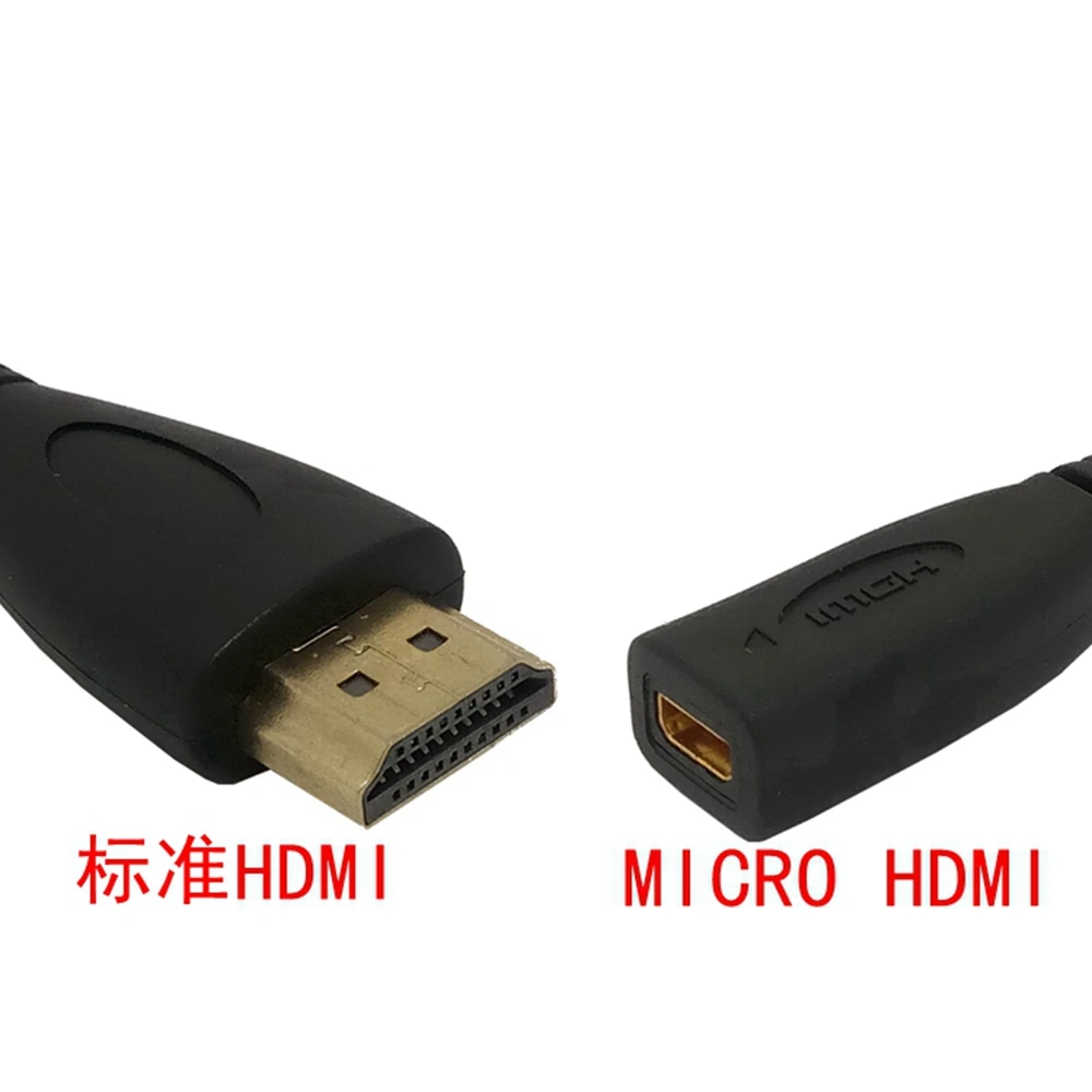 Adaptateur petde ligne haute définition, prise standard courte, grand HDMI public vers micro petit HDMI 600