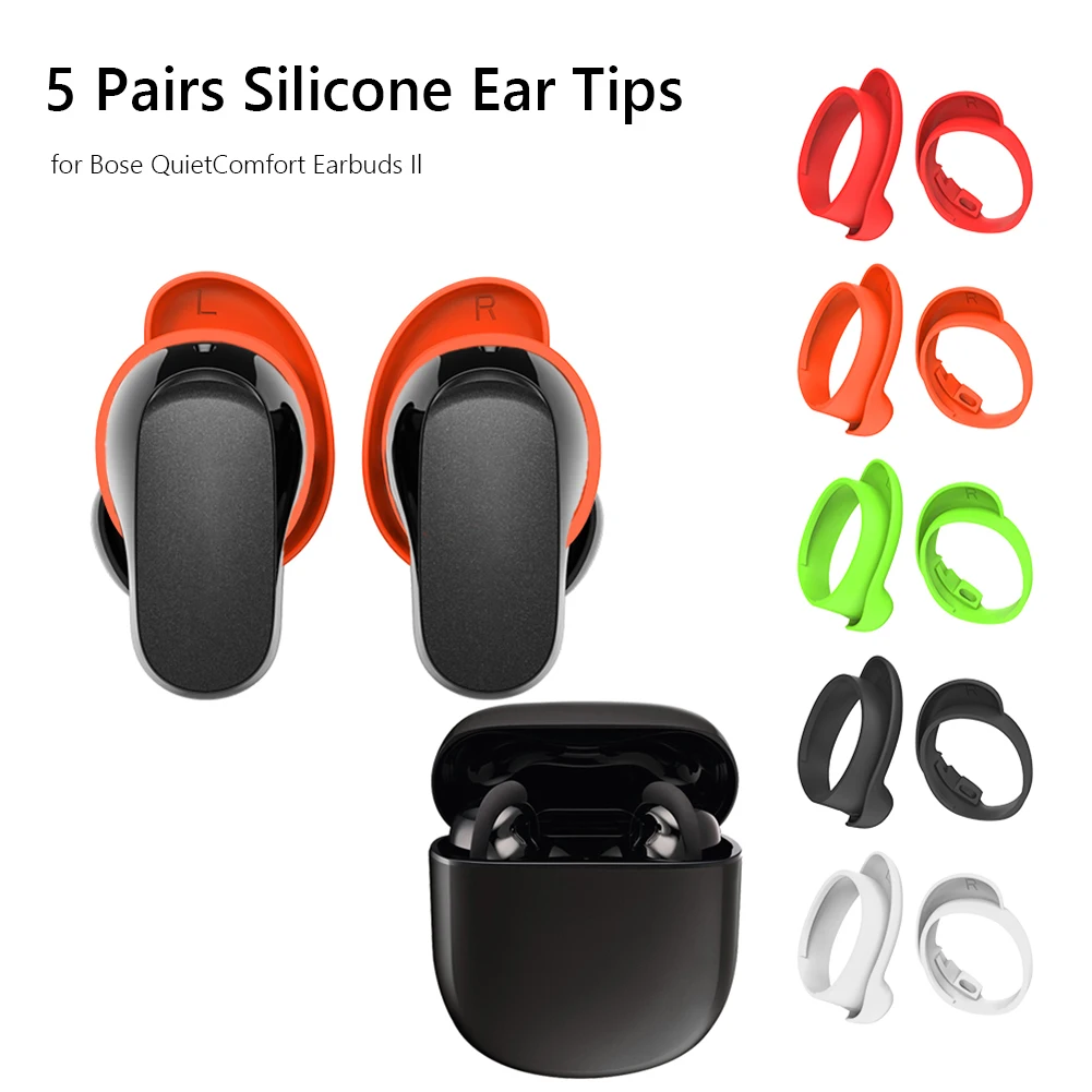 5 Pairs Silicone Ear Tips for Bose QuietComfort Earbuds Il
