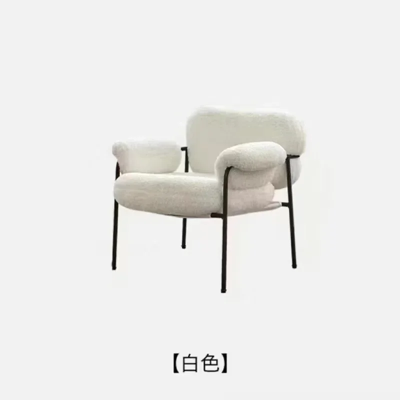 Nordic Single Sofa Chair Lamb Fleece Lounge Chair Back Designer Dressing Home Bedroom Chair