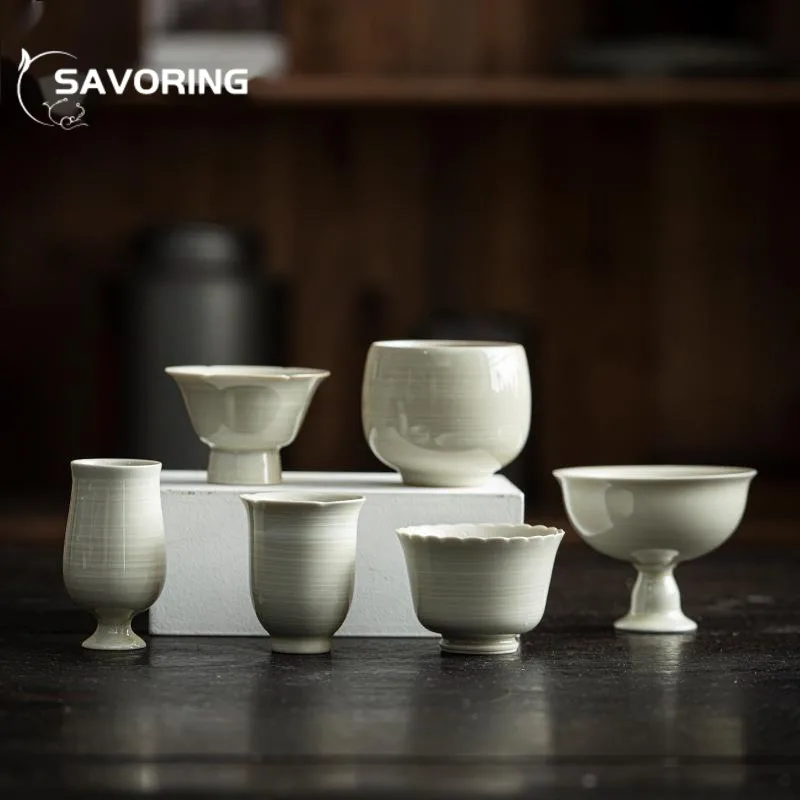 

2 шт./набор, керамическая чайная чашка ручной работы с травой и деревом