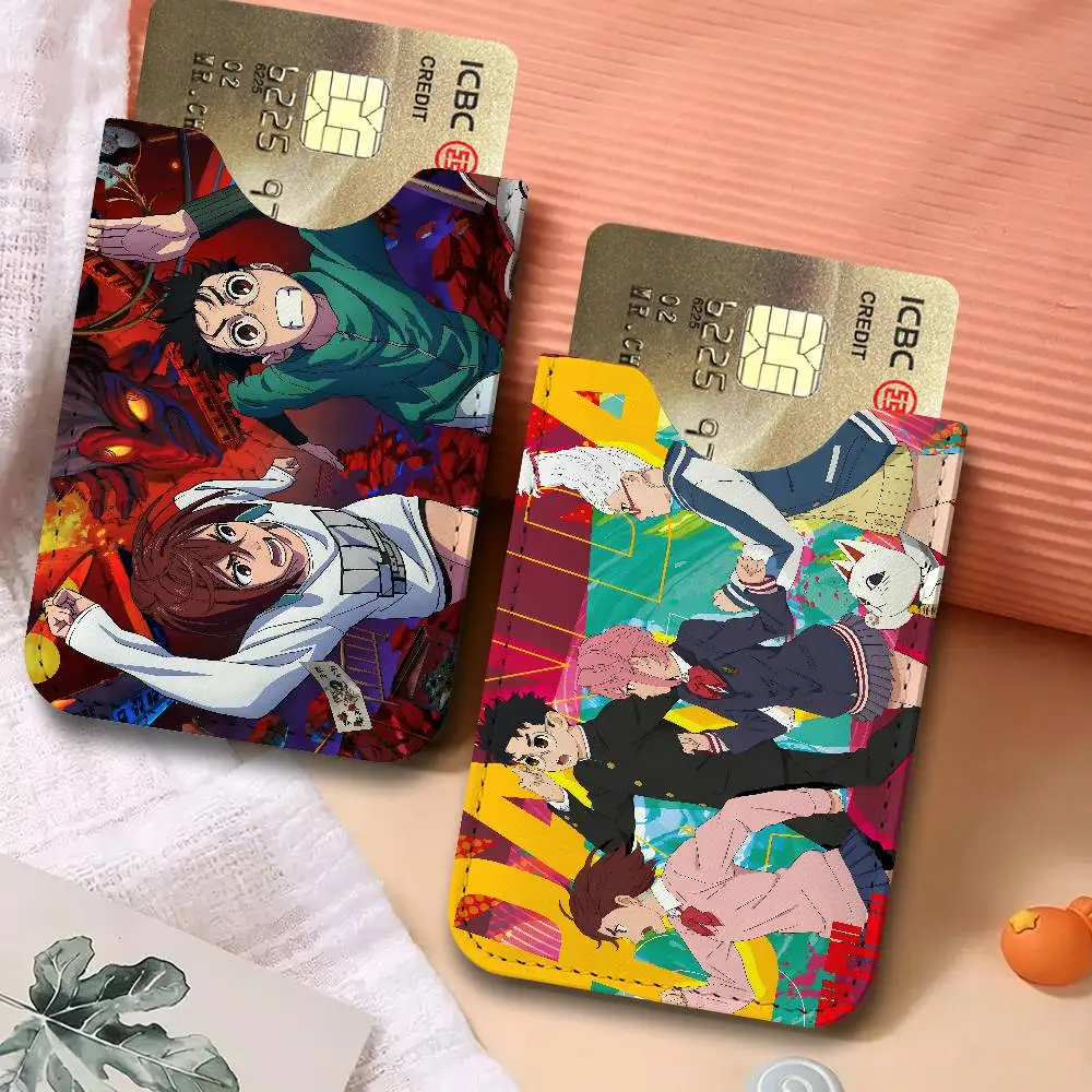 Anime DAN DA DAN Ultra-Thin Mini Leather Card Holder Wallets for Men Women Lightweight Soft Genuine Leather Credit Card
