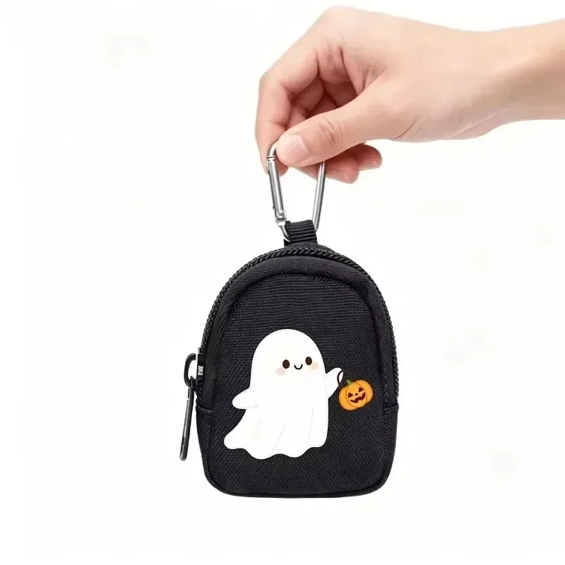 Halloween Ghost Pumpkin Tactical EDC Pouch Key Wallet Holder Men Coin Purse Zipper Pocket Outdoor Key Bag Keychain