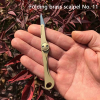 New Sculpture Tools Brass Folding 11 Scalpel Sharp Metal Scalpel Wooden Sculpture Blade Medical Knife Scalpel Edc Tool