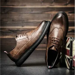 New Arrival Retro Bullock Design Men Classic Business Formal Shoes Pointed Toe leather shoes Men Oxford Dress Shoes 785