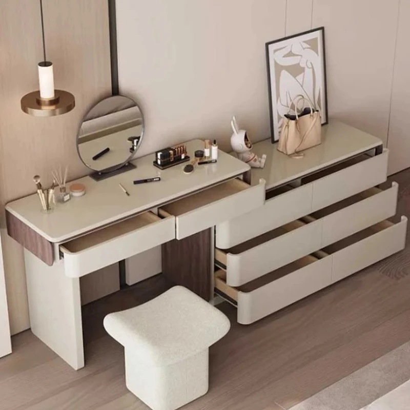 

Modern Drawer Handles Dresser Wooden Storage Cabinet Make Up Table Dressers Bedroom Mirror Tocador De Maquillaje Furniture
