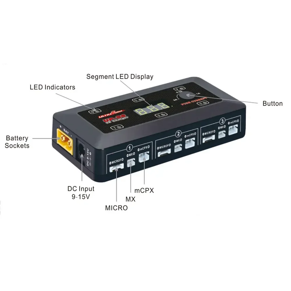 초강력 UP-S6 MICRO MX mCPX USB 포트가 있는 LiHv 배터리 충전기, 블레이드 인덕트릭스 RC 레이싱 드론 쿼드콥터용, 3.7V 1S Lipo