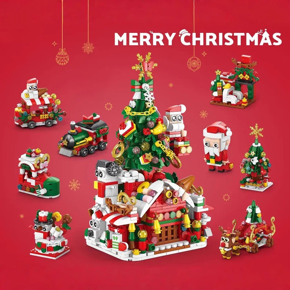 لعبة عيد الميلاد شجرة بناء لقط كتل الطوب ألعاب عيد الميلاد للأطفال الأطفال زينة لعيد الميلاد أطفال مدرسة هدية صغيرة