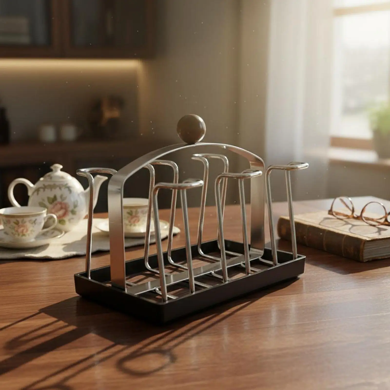 Retro Aesthetic Countertop Cup Rack Inverted Glass Holder Quick Dry Design for Coffee Bar Accessories Organizer Mug Display