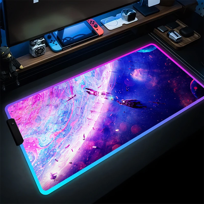 

LED Mouse Pad Laptop Anime Gamer Tablet Varmilo CSGO Keyboard Pad Counter Strike Gaming Accessories Mousepad RGB PC Desktop Mat