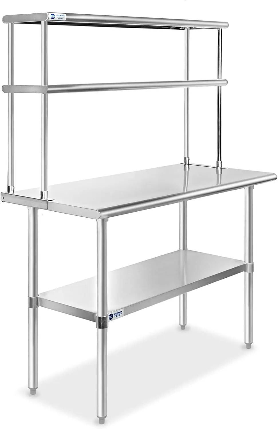 Stainless Steel Commercial Kitchen Prep & Work Table Plus A 2 Tier Shelf - 48 in. x 12 in.