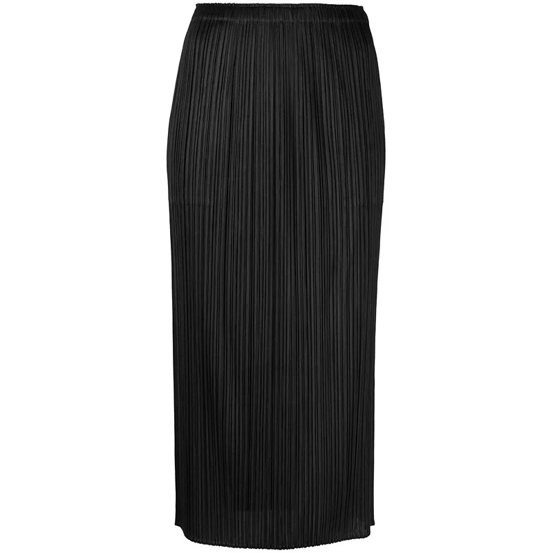 ISSEY 2026 تنورة وصول جديدة MIYAKE تنورة نسائية كلاسيكية عالية الخصر بقصة ضيقة ذات ثنيات #6