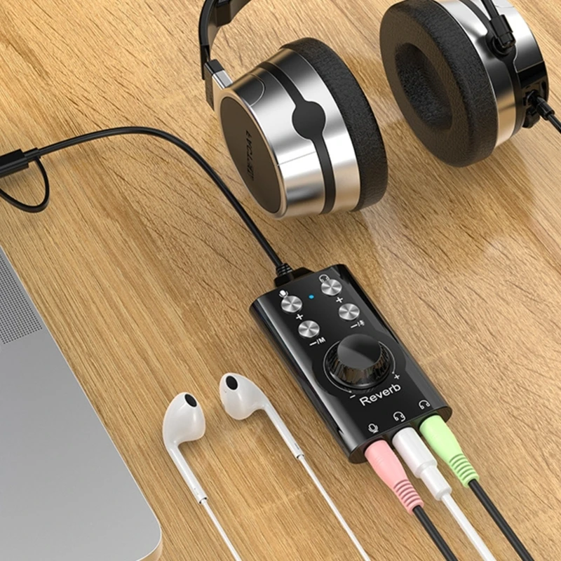 USB 7.1 External Sound Card For PC Mobile Live Streaming Plugs And Play Design With High Fidelities Sound Output