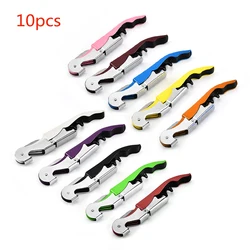 10Pcs/Lot Multi-Functional 2 in 1 Bottle Openers Stainless Wine Cork Screw Corkscrew Beer Kitchen Gadget Bar Accessories