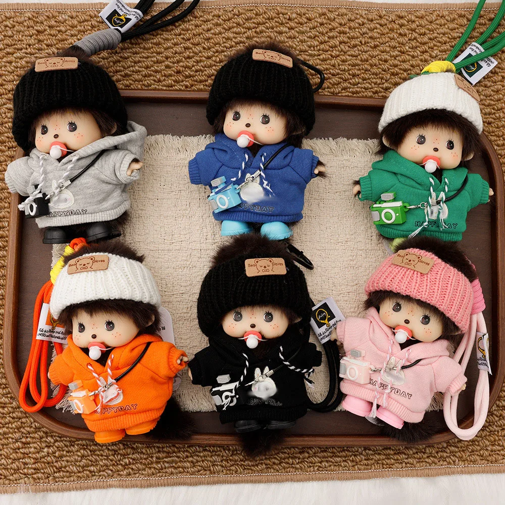 for Monchichi Keychain Kawaii Keychains Bags Hanging Pendant Monchichi Doll Hanging Charms Birthday Gift 몬치치 키링